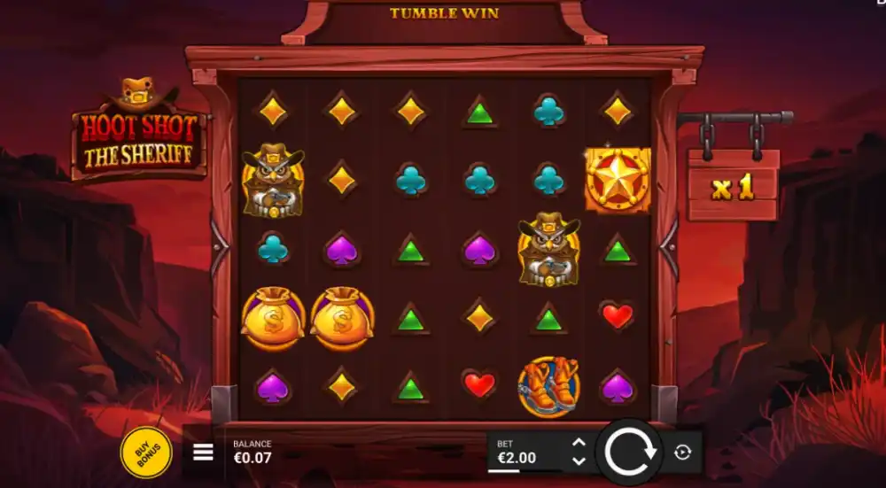 Hoot Shot the Sheriff Slot von Backseat Gaming in einer Spielrunde