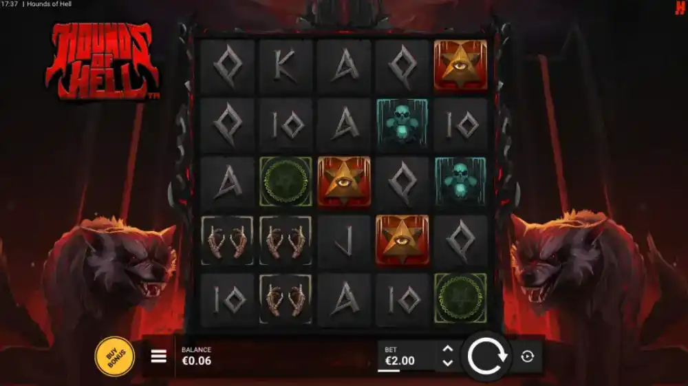 Hounds of Hell Slot von Hacksaw Gaming — Hellhound-Gameplay auf dem Grid