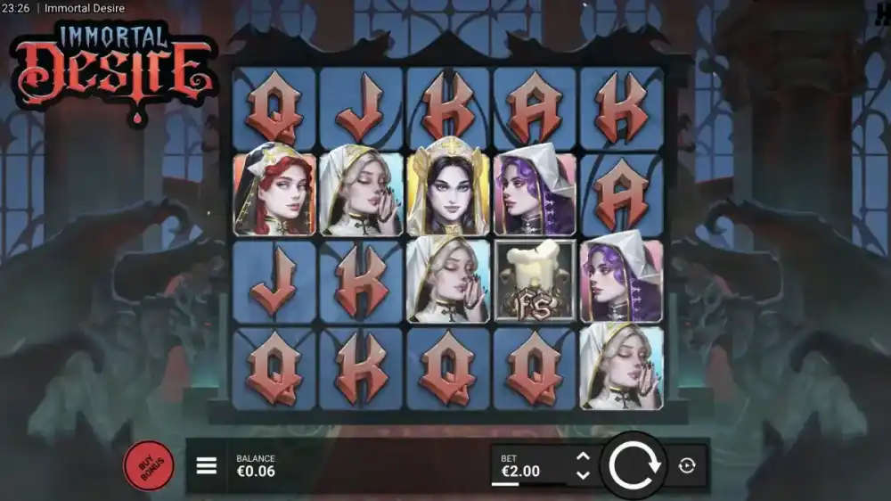 Immortal Desire Slot von Hacksaw Gaming — Blood Reels Gameplay im Vampir-Setting