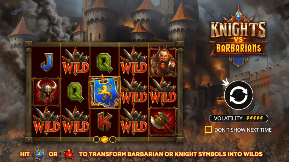 Knights vs Barbarians Slot von Pragmatic Play — Mittelalter-Kampf mit Battle Scatter auf dem Grid