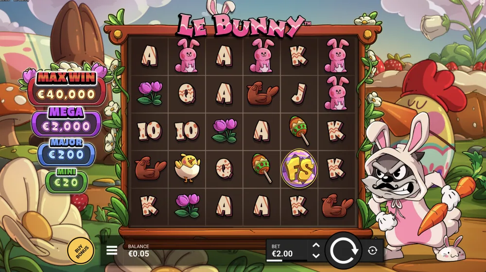 Le Bunny Slot von Hacksaw Gaming mit Golden Squares Gameplay