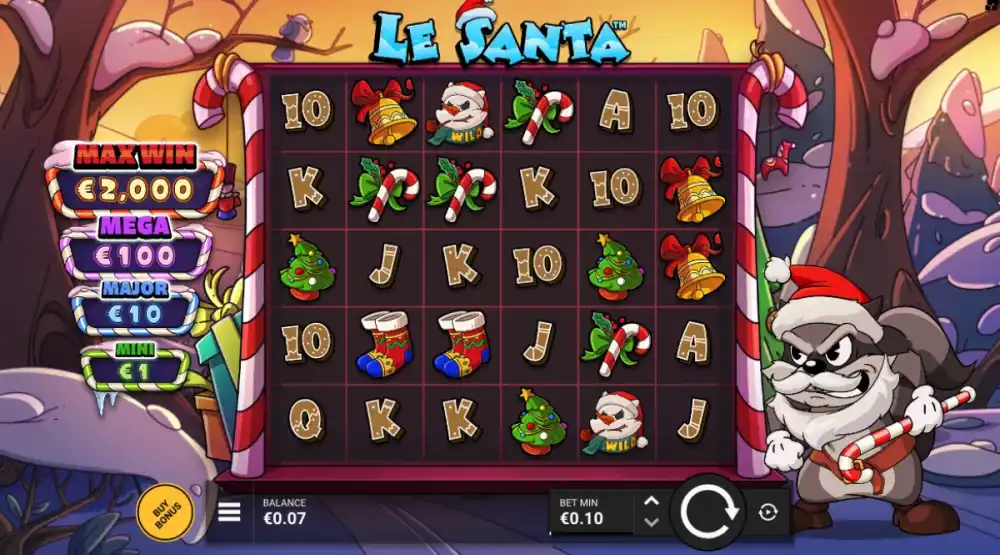 Le Santa Slot von Hacksaw Gaming mit Golden Squares im Weihnachtsthema