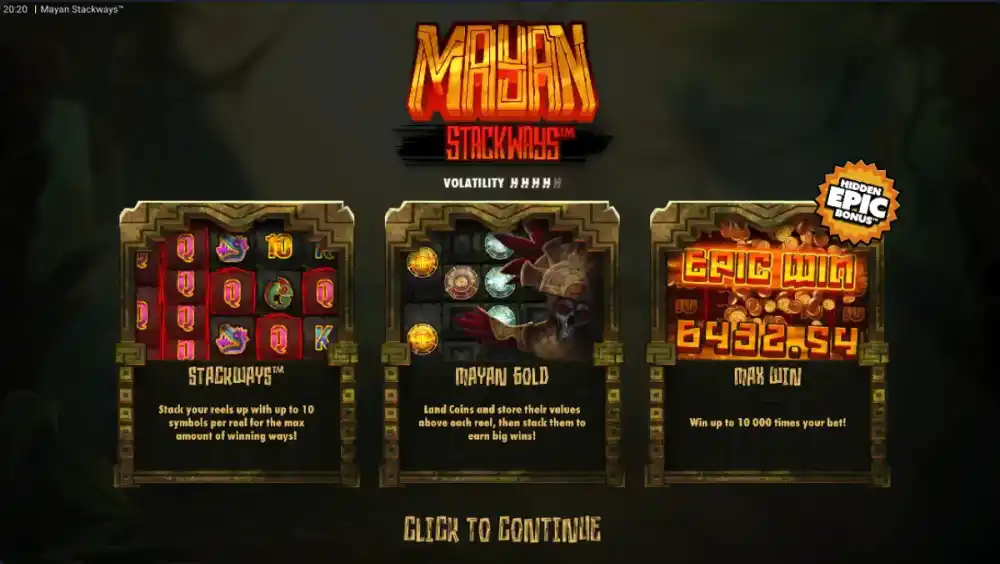 Mayan Stackways Slot von Hacksaw Gaming — Maya-Tempel mit expandierenden Walzen auf 5x4 Grid