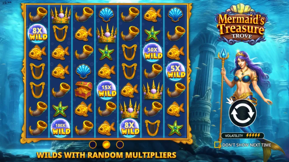 Mermaids Treasure Trove Slot von Pragmatic Play — Unterwasser Cluster-Grid mit Wild Multiplikatoren