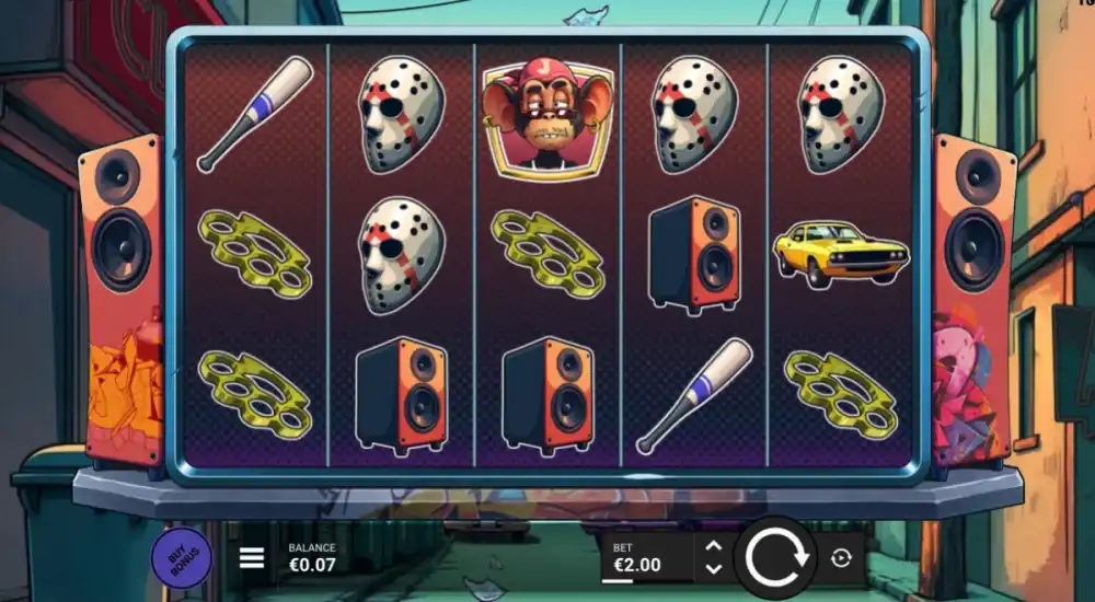 Monkey Frenzy Slot von Trusty Gaming — urbaner Affen-Slot in Aktion