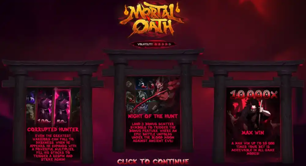 Mortal Oath Slot von Foxhound Games — dunkles Sengoku-Setting mit Dämonen