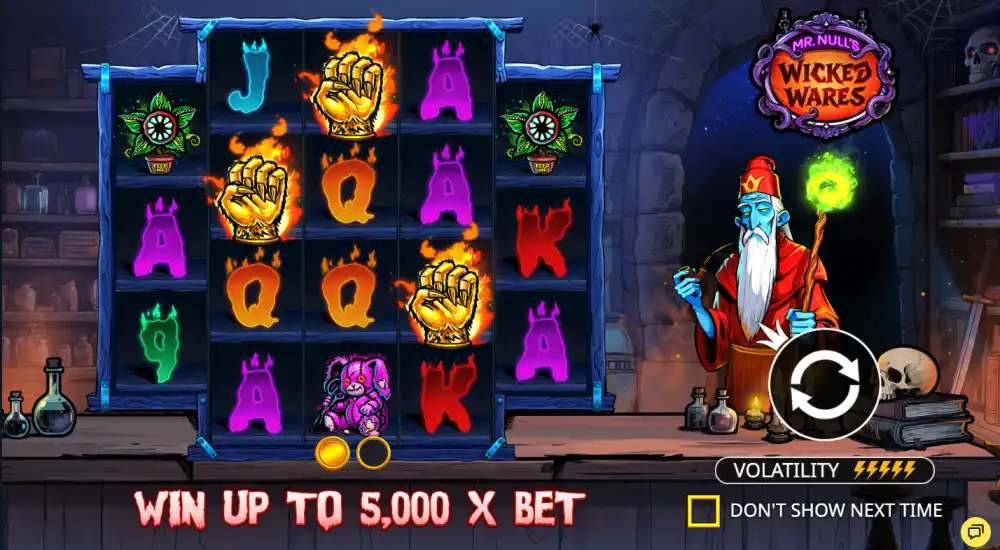 Mr. Null's Wicked Wares Slot von Pragmatic Play — Halloween Hexenladen Slot mit Mystery Symbolen und Multiplikatoren