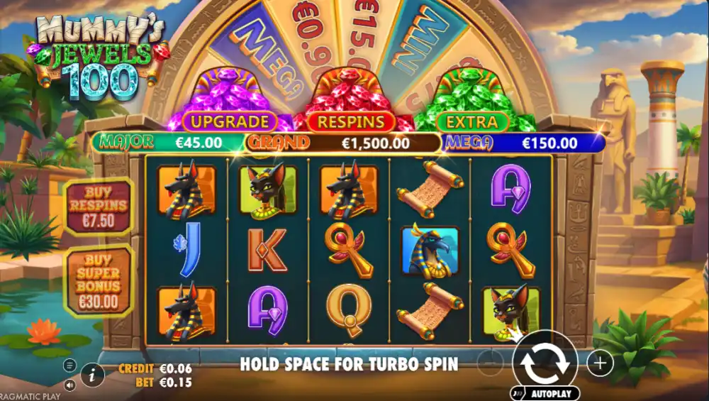 Mummy's Jewels 100 Slot von Pragmatic Play — Gameplay mit Cash Collect