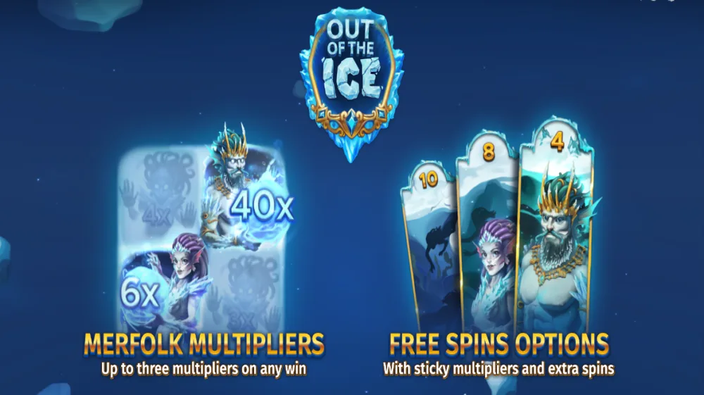 Out of the Ice Slot von Print Studios — Eis-Theme mit Merfolk-Symbolen und expandierendem Grid