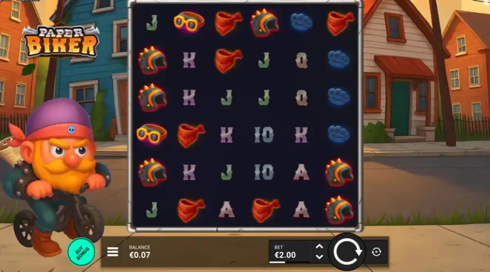 Paper Biker Slot von Bullshark Games — Newspaper Rolls auf dem Cluster Grid