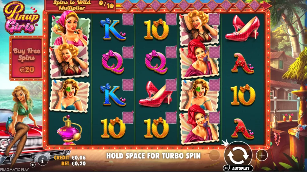 Pinup Girls Slot von Pragmatic Play — Gameplay mit Multiplikator-Zyklen