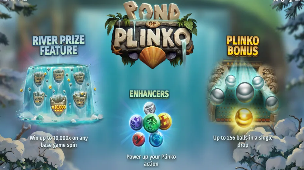 Pond of Plinko Slot von Print Studios — River Prize Feature und Plinko-Bonus auf dem 5x3 Grid