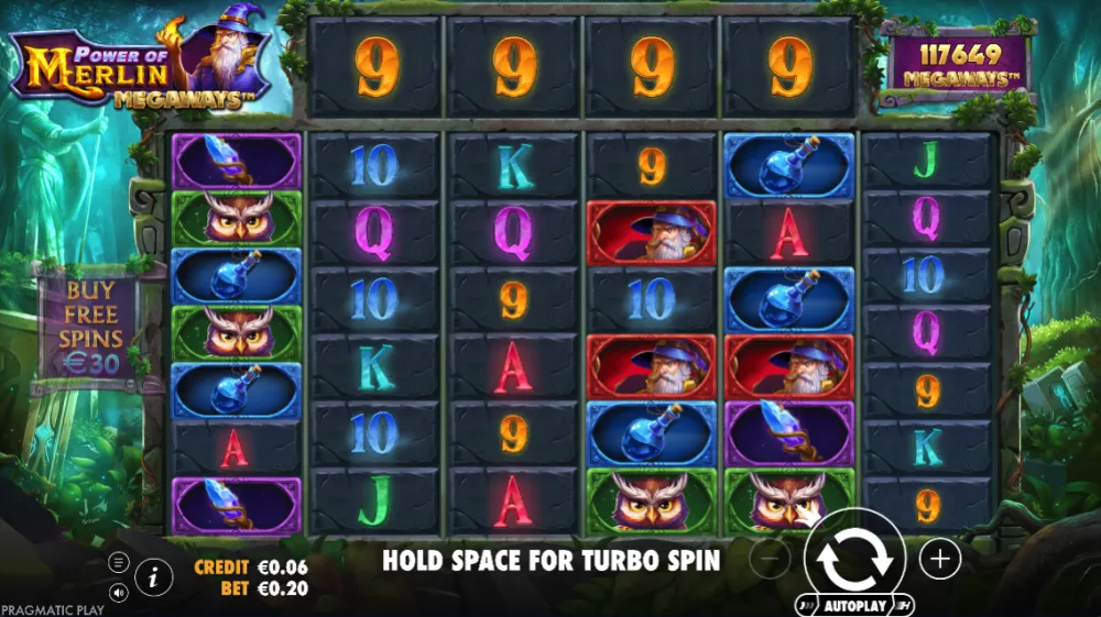 Power of Merlin Megaways Slot von Pragmatic Play — Megaways Gameplay