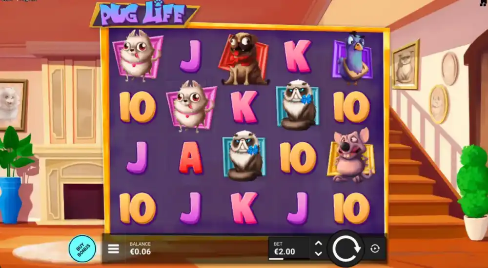 Pug Life Slot von Hacksaw Gaming — Treat-Symbole auf dem Grid