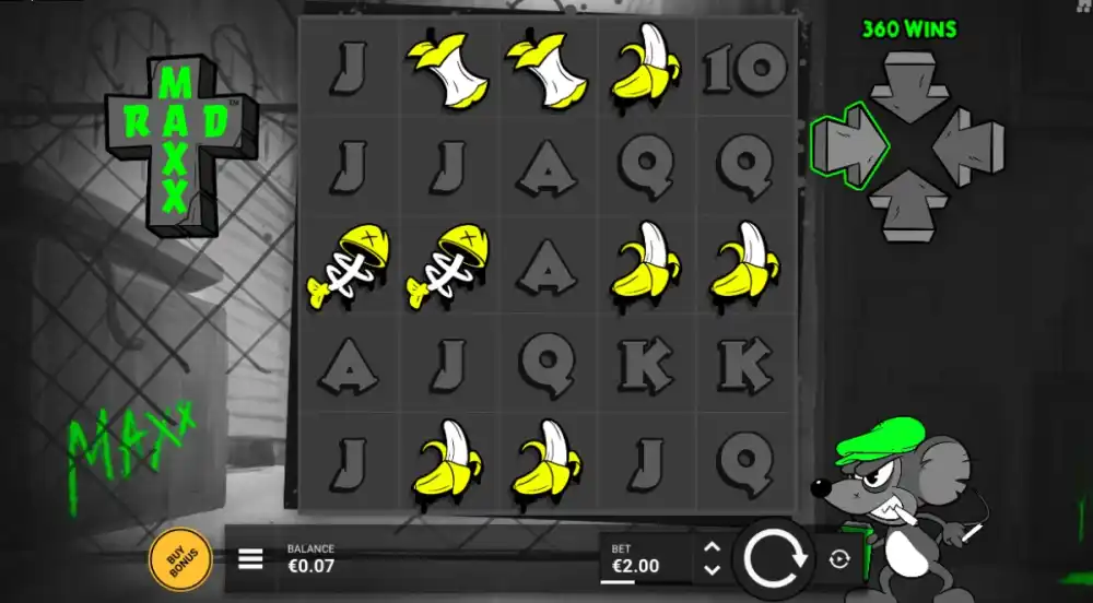 Rad Maxx Slot von Hacksaw Gaming — Neon-Gameplay mit Crazy Cats