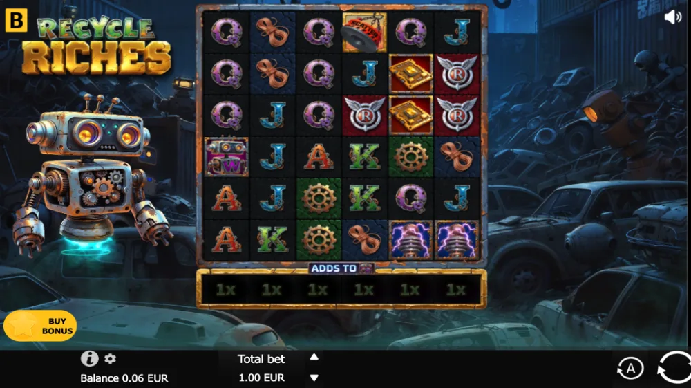 Recycle Riches Slot von BGaming — Cluster Pays mit Tesla Coil Multiplikatoren