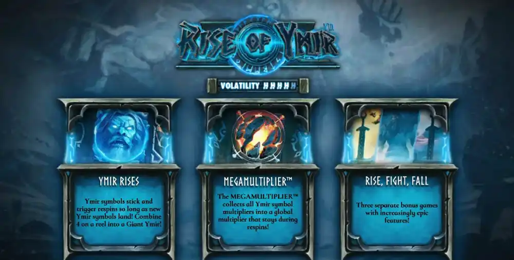 Rise of Ymir Slot von Hacksaw Gaming mit nordischem Mythologie Theme und Ymir als zentralem Wild Symbol