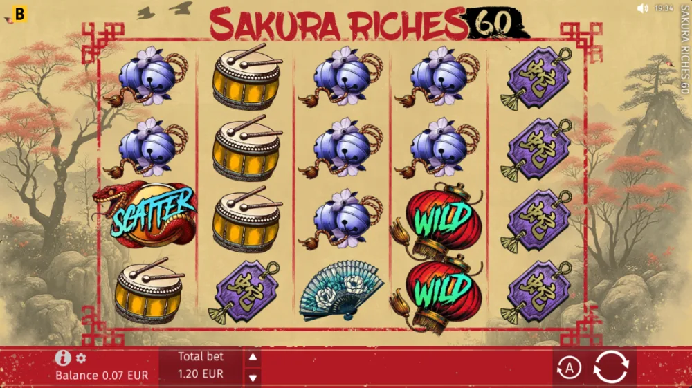 Sakura Riches 60 Slot von BGaming — Kirschblüten-Theme mit 60 Paylines