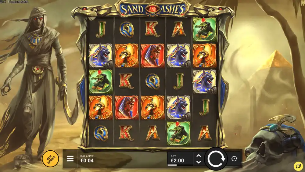 Sand and Ashes de Hacksaw Gaming — tragamonedas en acción