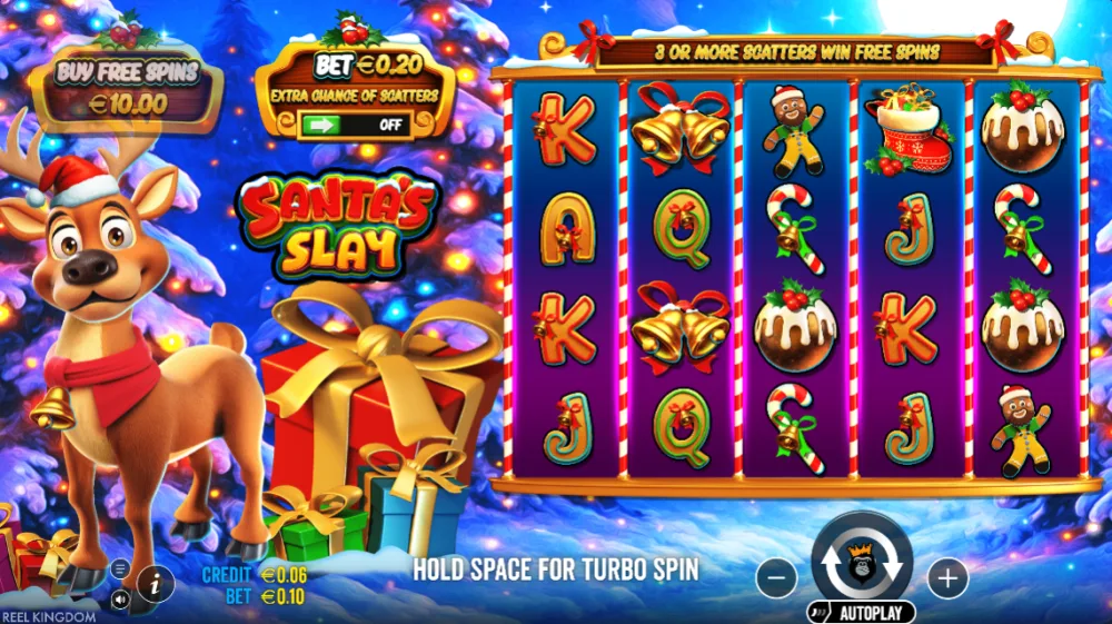 Santas Slay Slot von Pragmatic Play — Weihnachts-Gameplay mit Rentier-Wilds