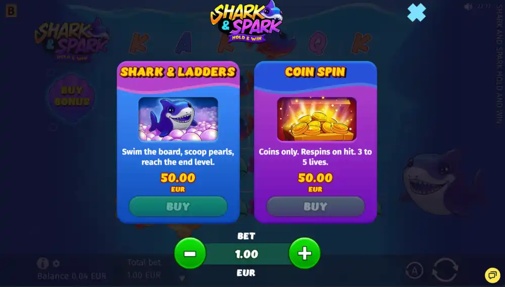 Shark and Spark Hold and Win de BGaming — tragamonedas en acción