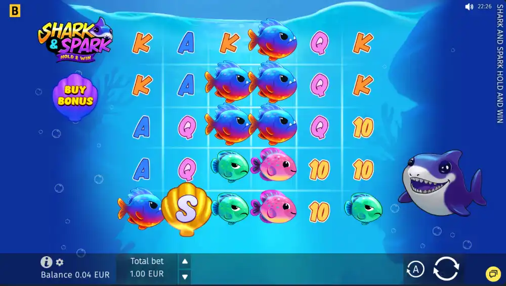Pantalla inicial de Shark and Spark Hold and Win de BGaming