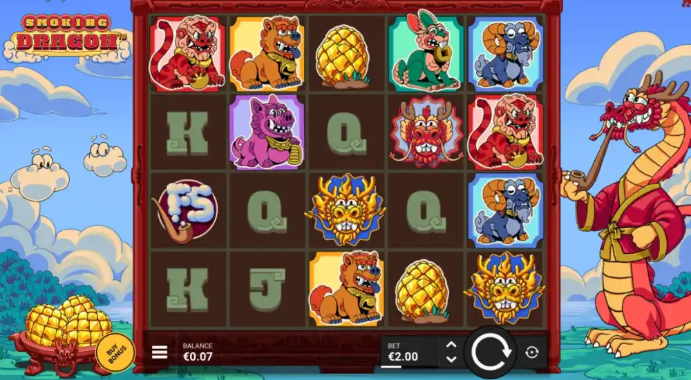 Smoking Dragon Slot von Hacksaw Gaming — asiatisches Gameplay mit Row Cascades
