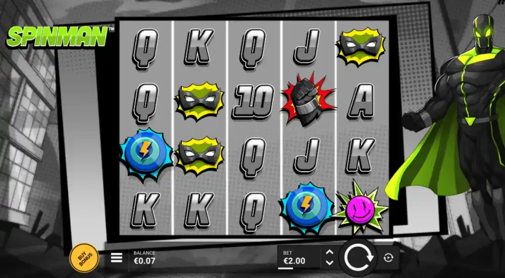 Spinman Slot von Hacksaw Gaming mit Justice Reels Feature