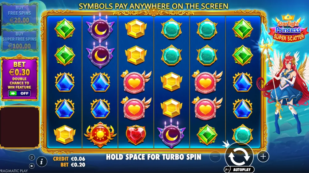 Starlight Princess Super Scatter Slot von Pragmatic Play — Gameplay mit Super Scatter Symbolen