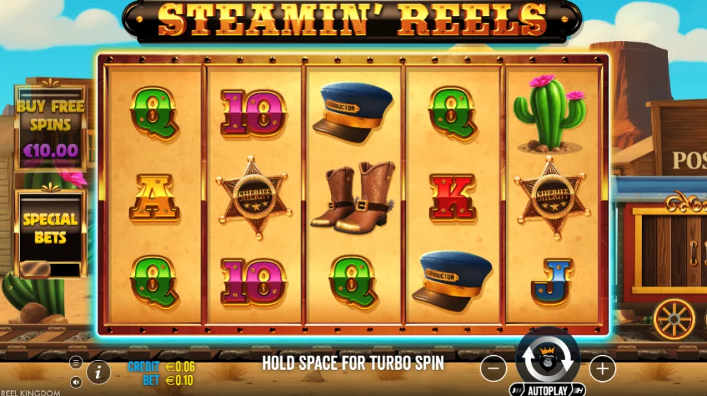 Steamin Reels Slot von Pragmatic Play — Western Gameplay mit Lok-Mechanik