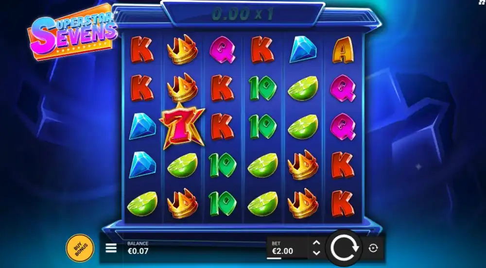 Superstar Sevens Slot von Hacksaw Gaming im Retro-Design
