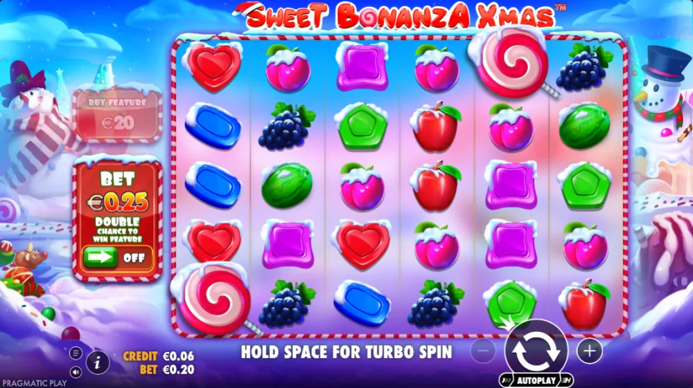 Sweet Bonanza Xmas Slot von Pragmatic Play — Weihnachts-Grid in Aktion