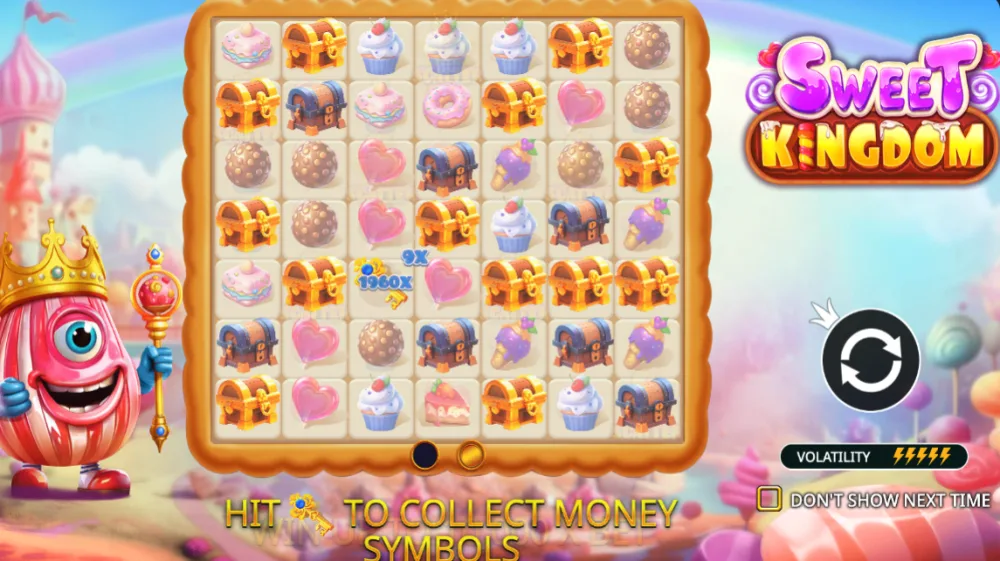 Sweet Kingdom Slot von Pragmatic Play — 7x7 Cluster Pays Grid mit Candy-Theme