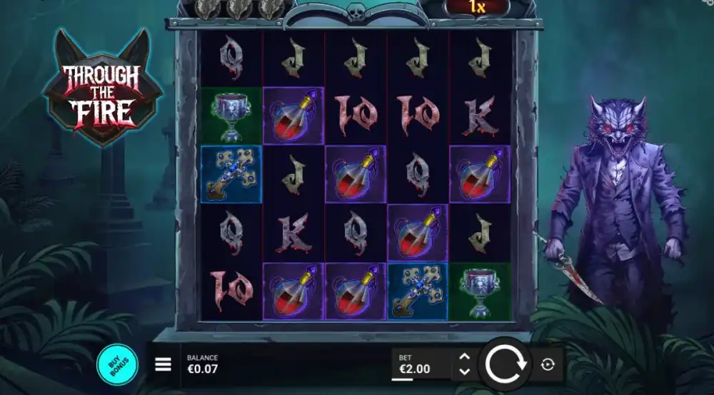 Through the Fire Slot von NowNow Gaming Gameplay-Ansicht