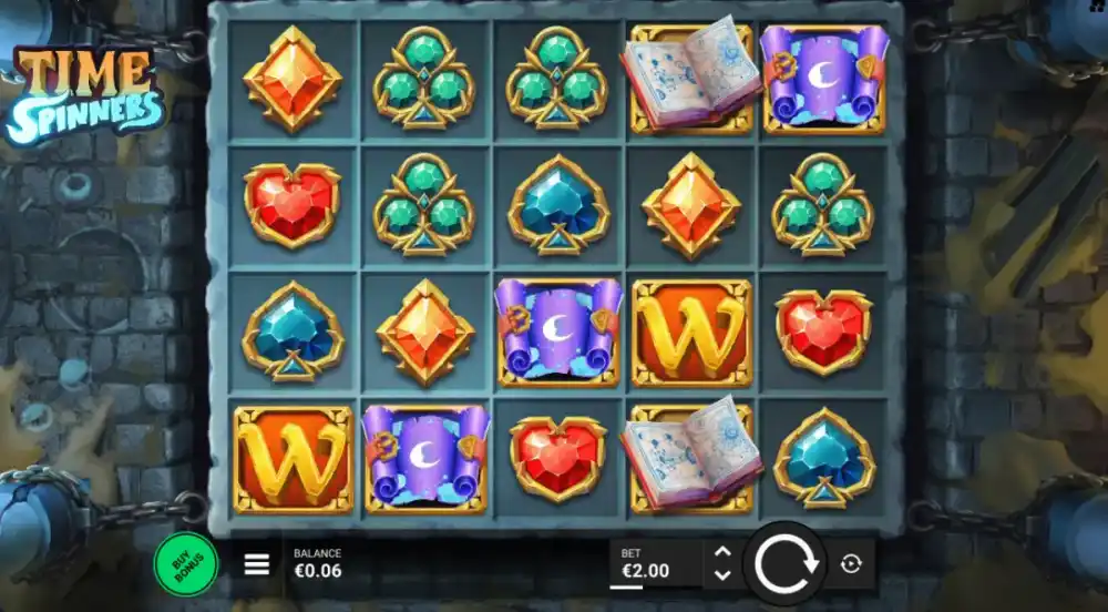 Time Spinners Slot von Hacksaw Gaming — Taschenuhr-Gameplay auf dem Grid