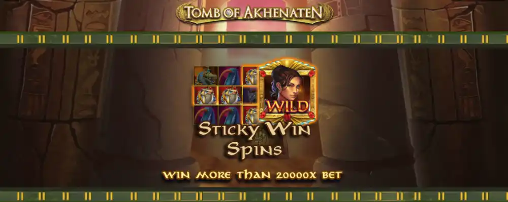 Tomb of Akhenaten Slot von Nolimit City — Ägyptisches Theme mit expandierendem 5x3 Grid