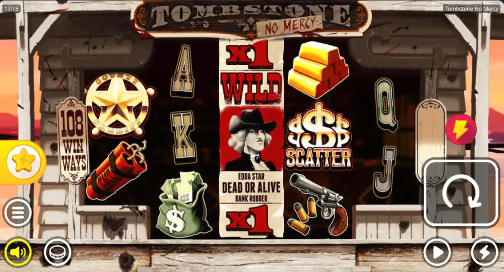 Tombstone No Mercy Slot von Nolimit City — Outlaw Wilds auf dem Grid