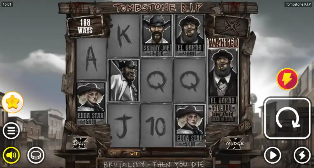 Tombstone RIP Slot von Nolimit City — xSplit und xNudge in Aktion