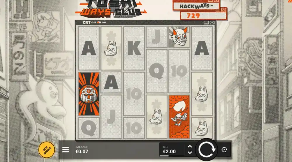 Toshi Ways Club Slot von Hacksaw Gaming Gameplay-Ansicht