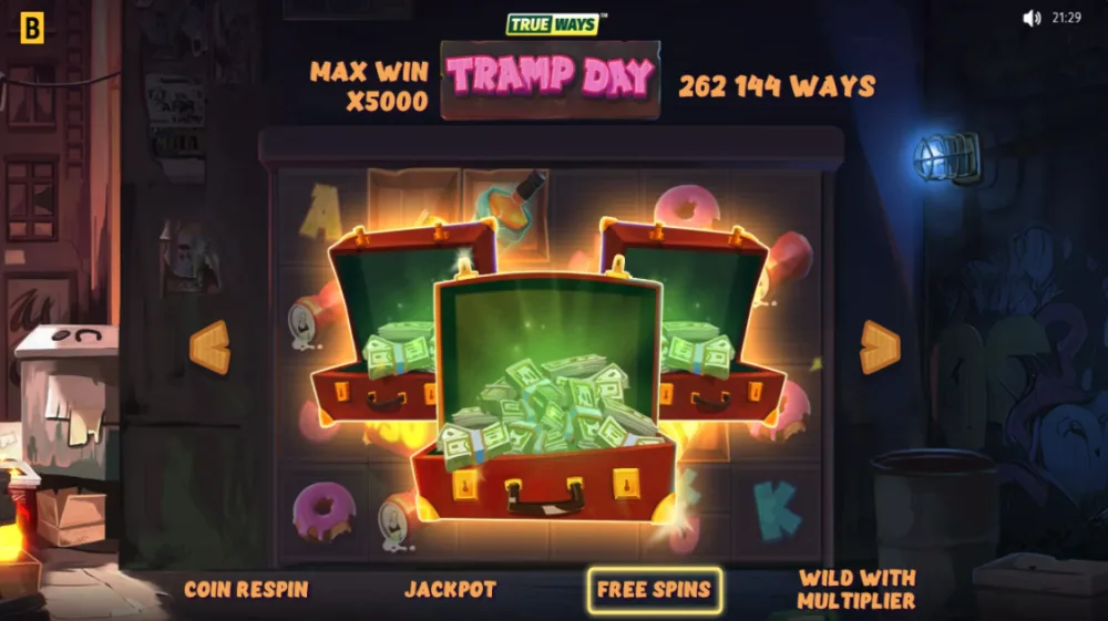 Tramp Day Trueways Slot von BGaming — dynamisches Grid mit bis zu 262.144 Ways