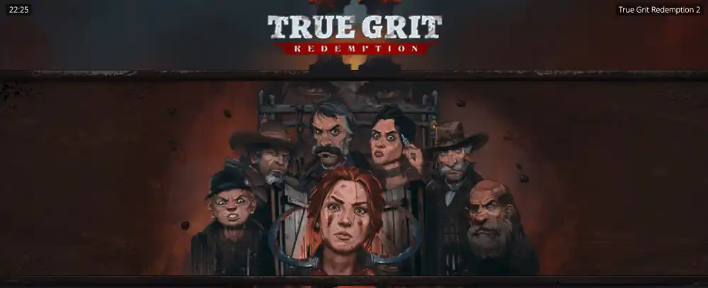 Pantalla inicial de True Grit Redemption 2 de Nolimit City con el tablero irregular