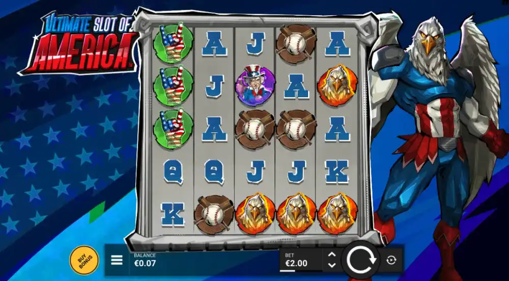 Ultimate Slot of America Slot von Hacksaw Gaming — Liberty Gems auf dem Grid