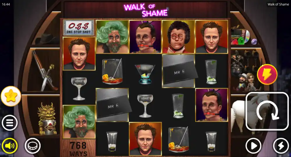 Walk of Shame Slot von Nolimit City — Walking Wilds auf dem Grid