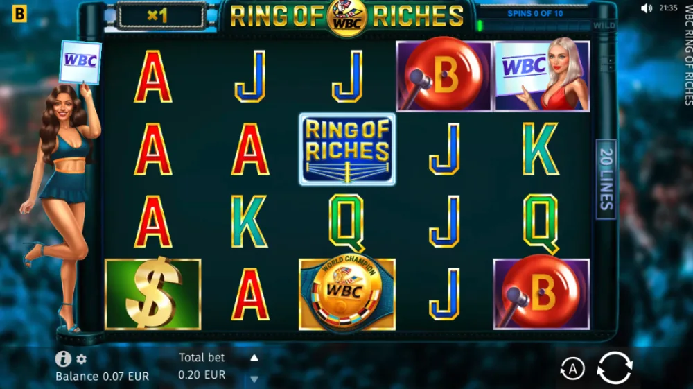 WBC Ring of Riches Slot von BGaming — Box-Theme mit Wild Frames