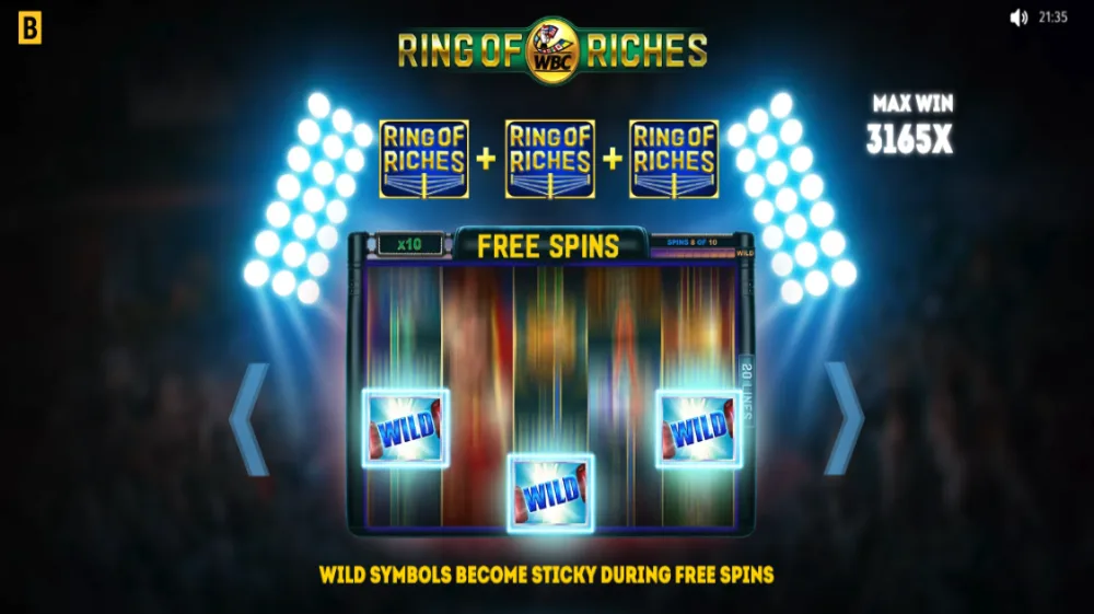WBC Ring of Riches Slot von BGaming — 5x4 Box-Slot mit WBC-Lizenz und Wild Frames