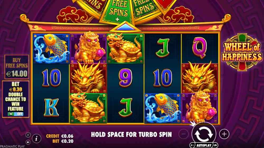 Wheel of Happiness Slot von Pragmatic Play — Random Award Wheel in Aktion