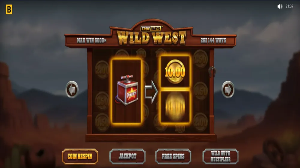 Wild West Trueways Slot von BGaming mit Western-Theme und dynamischen Walzen auf dem 6-Reel Grid