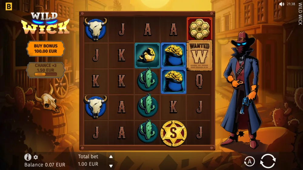Wild Wick Slot von BGaming — Spielansicht mit progressivem Multiplikator
