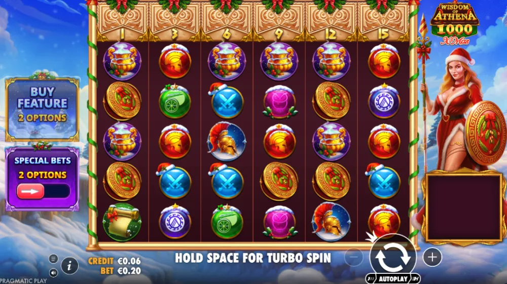 Wisdom of Athena 1000 Xmas Slot von Pragmatic Play — Weihnachtliches Gameplay