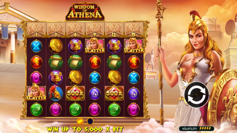 Wisdom of Athena Slot von Pragmatic Play — Griechisches Grid mit Scatter Pays und Multiplikatoren